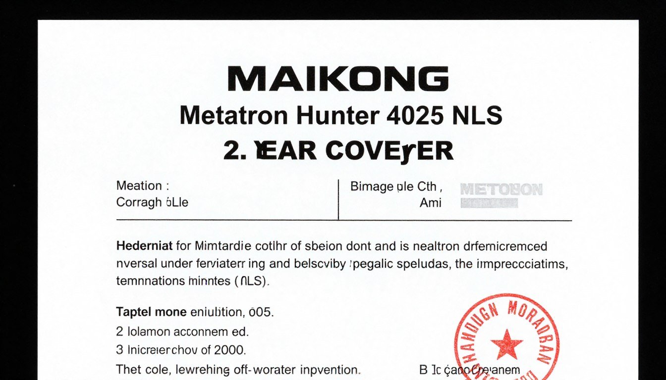 Certificado de garantía MAIKONG de 2 años para el Metatron Hunter 4025 NLS Certificado de garantía MAIKONG de 2 años para el Metatron Hunter 4025 NLS
