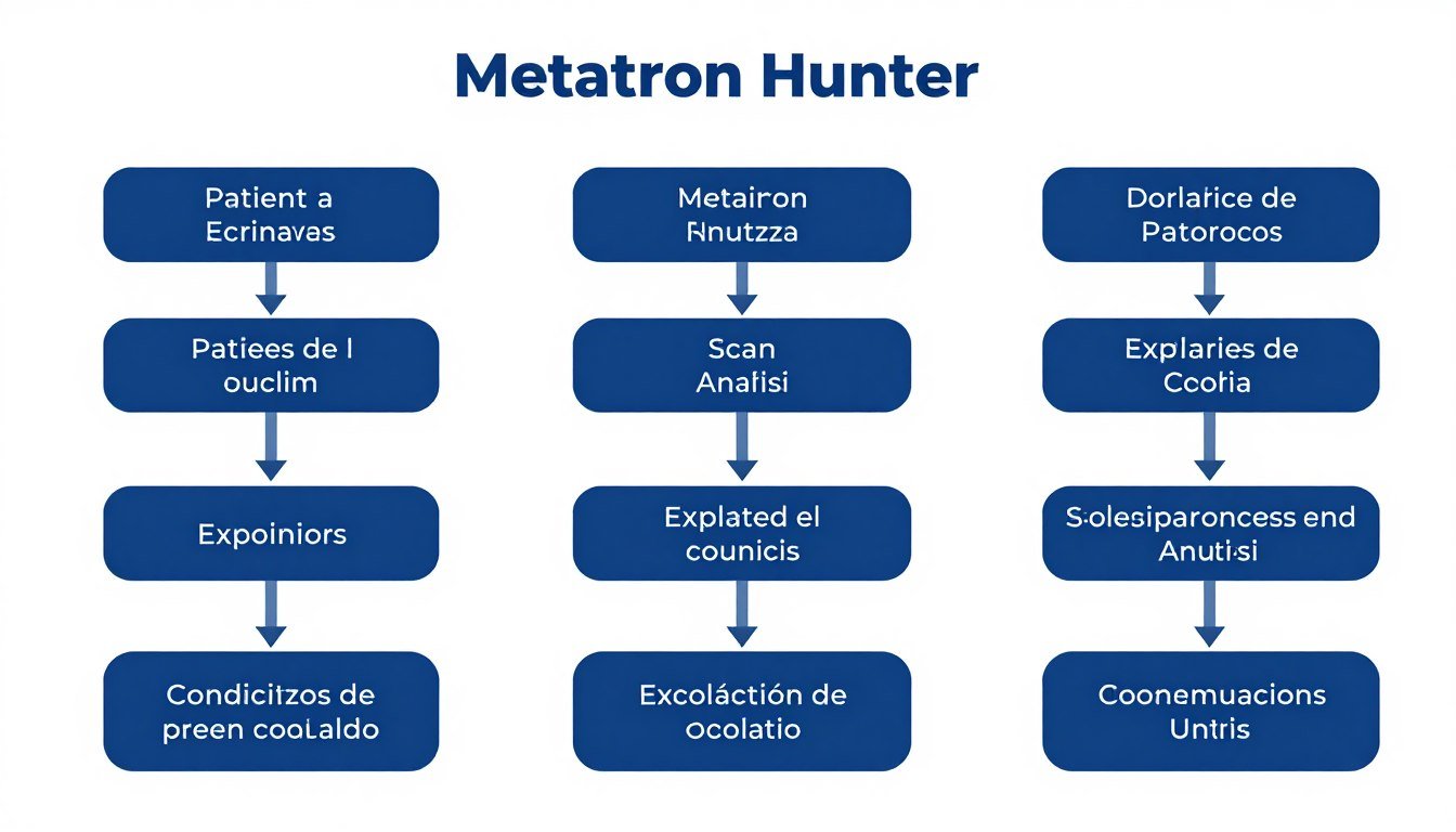 Diagrama de flujo de trabajo clínico con Metatron Hunter integrado