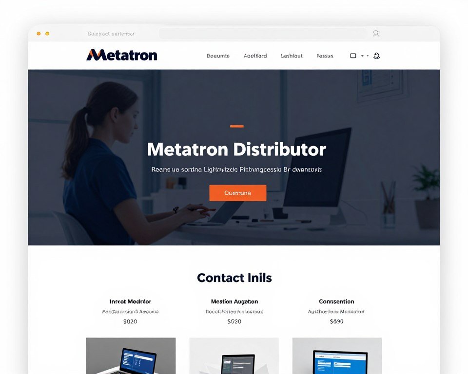 Ejemplo de sitio web profesional de distribuidor autorizado Metatron