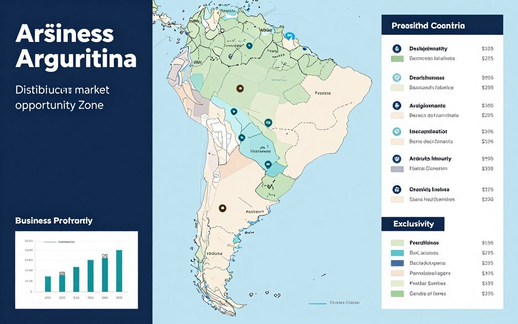 Mapa de Argentina mostrando oportunidades de distribución